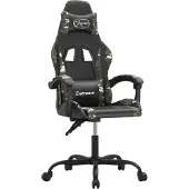 vidaXL Gaming-Stuhl Drehbar Schwarz und Tarnfarben Kunstleder