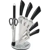 Schaefer Messerblock Messerset Metallic Black (8tlg) Ergonomische Griffe