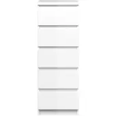 Ebuy24 Nada Kommode schmal 5 Schubladen weiss hochglanz.