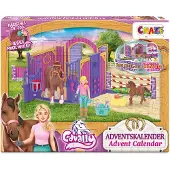 Craze CAVALLY Adventskalender Kinder - Pferde Spielzeug Adventskalender Mädchen, Pferdefigur mit Reiter und viel Zubehör
