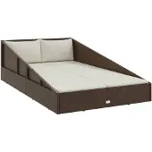 vidaXL Gartenbett Braun 110x200 cm Poly Rattan