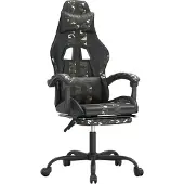 vidaXL Gaming-Stuhl mit Fußstütze Schwarz und Tarnfarben Kunstleder