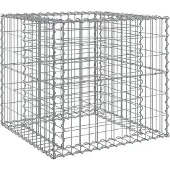 vidaXL Gabionenkorb Silbern 70x70x65 cm Verzinktes Eisen