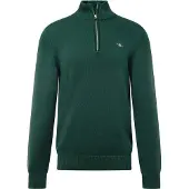 Gant für Herren. 8030170 Pullover mit halbem Reißverschluss Lässig grün (L), Baumwolle, Langarm
