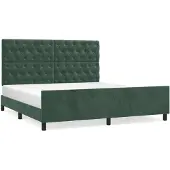 vidaXL Bettgestell ohne Matratze Dunkelgrün 160x200 cm Samt