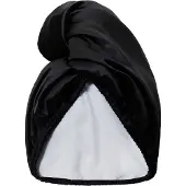 GLOV Satin Towel Wrap Doppelseitiger Haar-Turban aus Satin Schwarz