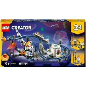 LEGO 31142 Creator 3-in-1 Weltraum-Achterbahn, Bausatz einer Spielzeug-Kirmes mit funktionierenden Wägen, umbaubar in frei fallenden Fallturm oder Karussell mit Raketen und leuchtenden Steinen