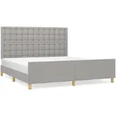 vidaXL Bettgestell ohne Matratze Hellgrau 160x200 cm Stoff