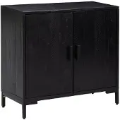 vidaXL Sideboard Schwarz 75x35x70 cm Massivholz Kiefer