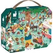 Janod Puzzle - Bärenfamilie Kinderpuzzle im Koffer 54 Teile