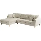 Ebuy24 Marino Deluxe Chaiselongsofa rechts oder links gewendet mit Kissen Samt sandfarben.