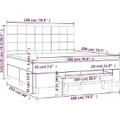 vidaXL Boxspringbett mit Matratze Dunkelgrau 180x200 cm Samt