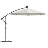 vidaXL Sonnenschirm Ampelschirm mit LED-Beleuchtung 300 cm Metallmast