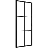 vidaXL Innentür ESG Glas und Aluminium 83x201,5 cm Schwarz