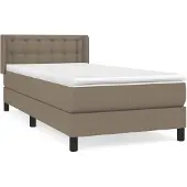 vidaXL Boxspringbett mit Matratze Taupe 90x190 cm Stoff