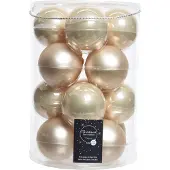 Ksd 16 Weihnachtskugeln Glas Emaille matt 80mm Perle (wit)