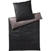 JOOP! Mako-Satin Bettwäsche Cornflower Double I Größe 80x80 155x220 cm I Farbe 9 Shiny Black I Reine Baumwolle