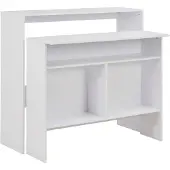 vidaXL Bartisch mit 2 Tischplatten Weiß 130x40x120 cm
