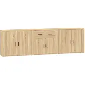 vidaXL Sideboards 3 Stk. Sonoma-Eiche Holzwerkstoff