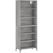 vidaXL Highboard Grau Sonoma 69,5x32,5x180 cm Holzwerkstoff