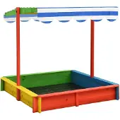 vidaXL Sandkasten Mit Verstellbarem Dach Verstellbares Dach Tannenholz Uv50