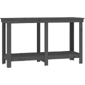 vidaXL Werkbank Grau 140x50x80 cm Massivholz Kiefer