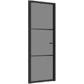 vidaXL Innentür 76x201,5 cm Schwarz ESG-Glas und Aluminium