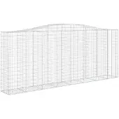 vidaXL Gabione mit Hochbogen 400x50x160/180 cm Verzinktes Eisen