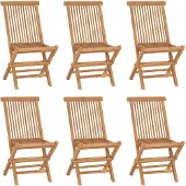 vidaXL Klappbare Gartenstühle 6 Stk. Massivholz Teak