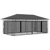 vidaXL Pavillon mit Moskitonetz 6x3x2,73 m Anthrazit