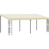vidaXL Wand-Pavillon 6x3x2,5 m Cremeweiß