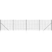 vidaXL Maschendrahtzaun mit Bodenhülsen Anthrazit 1,4x10 m