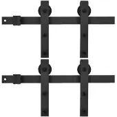vidaXL Schiebetür-Beschlagsätze 2 Stk. 200 cm Stahl Schwarz
