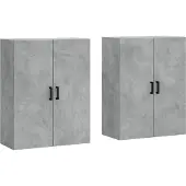 vidaXL Wandschränke 2 Stk. Betongrau 69,5x34x90 cm