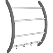 vidaXL Handtuchhalter mit Haken Silbern 56x16x72 cm Aluminium