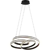 TRIO Große LED Pendelleuchte dimmbar, geschwungen Ø 60cm, Schwarz