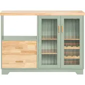 SoBuy FSB81-GR Buffet Sideboard Küchenschrank Kommode Flurschrank Mikrowellenschrank