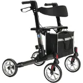 Vermeiren Reise - Rollator Quava Leichtgewicht 2-fach faltbar superklein leicht, Carbongrau 1 St
