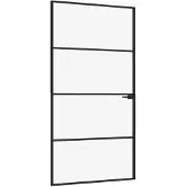 vidaXL Innentür Schwarz 102x201,5 cm Hartglas & Aluminium Schlank
