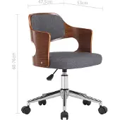 vidaXL Esszimmerstühle 2 Stk. Drehbar Grau Bugholz und Stoff