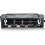 Severin Raclette Grill mit antihaftbeschichteter Grillplatte RG 9646 aus Kunststoff, schwarz Raclette Raclette Mit Antihaftbeschichteter Grillplatte Raclette Grill Tischgrill