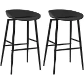 vidaXL Barhocker 2 Stk. Schwarz