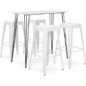vidaXL 5-tlg. Bar-Set Weiß