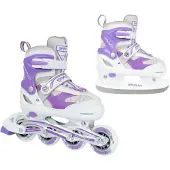 Spartan Lila-Weiß Inliner 2in1 Rollschuhe (38-41)