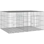 vidaXL Kaninchenkäfig 2 Paneele 110x79x54 cm Verzinktes Eisen