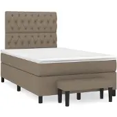 vidaXL Boxspringbett mit Matratze Taupe 120x200 cm Stoff