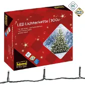 Idena Lichterkette 400 LED warmweiß 8h Timer 47,9m, innen & außen, mit Netzteil