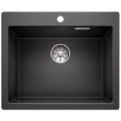 BLANCO PLEON 6, SILGRANIT, anthrazit, ohne Ablauffernbedienung, keine Beckenlage, 600 mm Untermaß, Aufsatzwanne, Rechteckig, Silgranit, Anthrazit, 1 Becken, Rechteckig