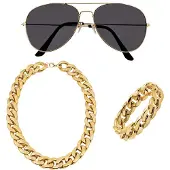 Kärkkäinen Pimp Set (halskette, Armband Und Partybrille)