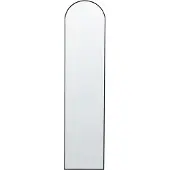 Beliani Stehspiegel Schwarz mit dekorativem Rahmen 36 x 150 cm Oval Industriestil Ganzkörper für Ecke Schlafzimmer Garderobe Bad Wohnzimmer